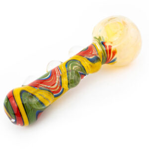 5 Bubble Fumed Rasta Wig Glass Hand Pipe Assorted Colors