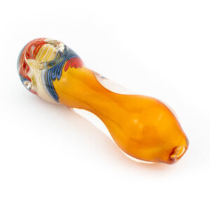 5 Fumed Yellow Wigwag Fatty Bat Glass Hand Pipe