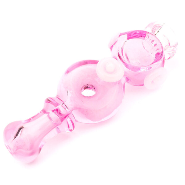 5 Pink Donut Hole Glass Hand Pipe