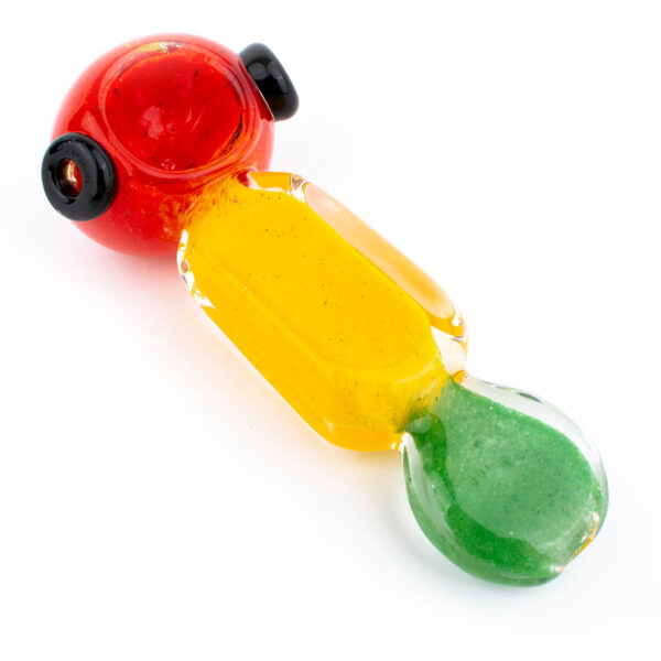 5 Rasta Spoon Rectangle Glass Hand Pipe