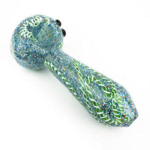 5 Thick Mixed Frit WigWag  Glass Spoon Hand Pipe