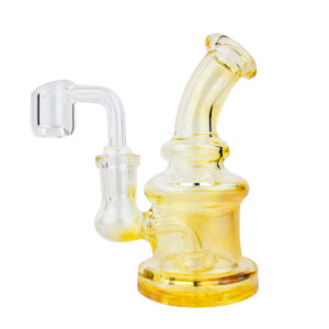 5 Yellow Fumed Showerhead Glass Water Pipe Dab Rig