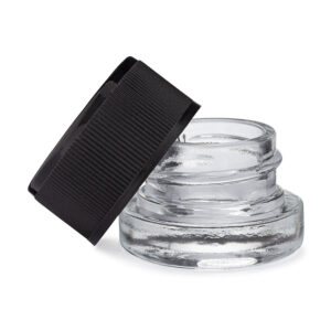 5mL Black Plastic Top Child Resistant Glass Jar - Lo Pro