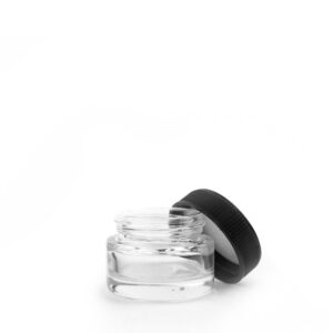 5mL Black Plastic Top Clear Glass Jar - Lo Pro