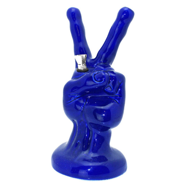 9 Hand Peace Sign Ceramic Water Pipe