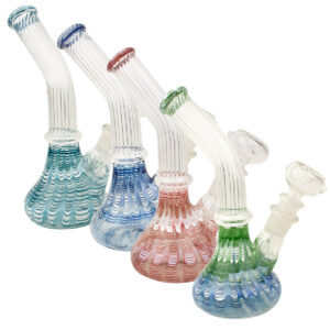 6 Bent Beaker Twist Wig Glass Water Pipe