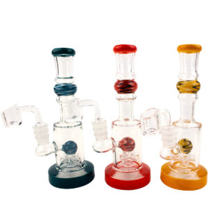 7 Cylinder Vase Wig Wag Cross Percolator Glass Water Pipe Dab Rig