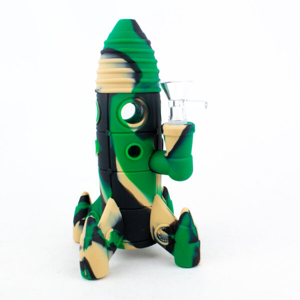 7.5 Rocket Silicone Water Pipe With Glass Bowl Assorted Colors