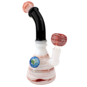 7.5 Bent Neck Wig Wag Flower Implosion Glass Water Pipe