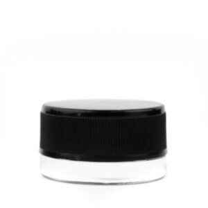 7ml Clear Child Resistant Glass Jar with Black Cap - Lo Pro