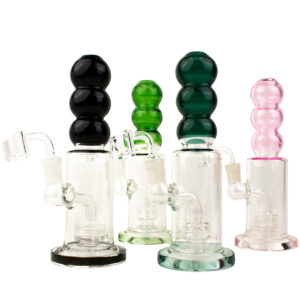 8.5 3 Balls Cylinder Showerhead Percolator Glass Water Pipe Rig
