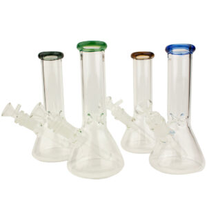 8 Colored Ring Beaker Ice Catcher Glass Water Pipe