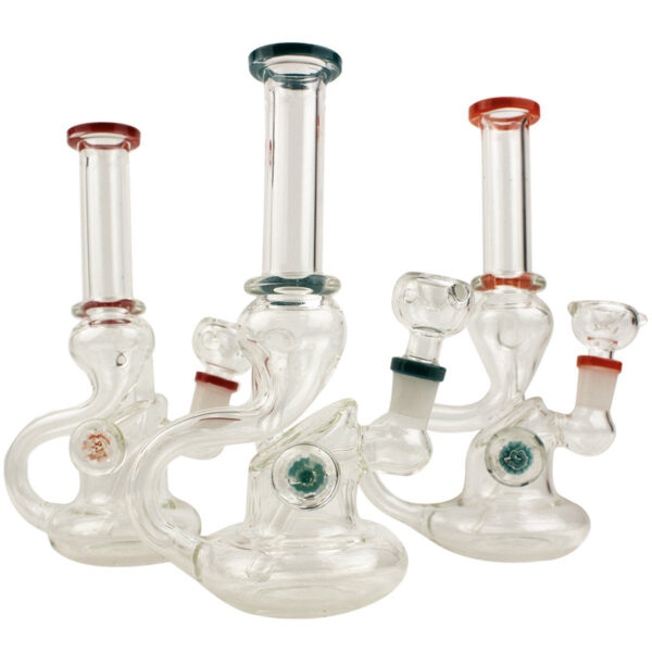 8 Flower Implosion Recycler Rig - Glass Water Pipe