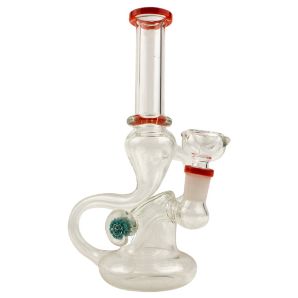 8 Clear Flower Implosion Glass Water Pipe