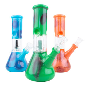 8 Spotted Colored Beaker Glass Water Pipe w/ Perc