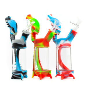 8 Silicon Alien Glass Chamber Water Pipe With Glass Bowl