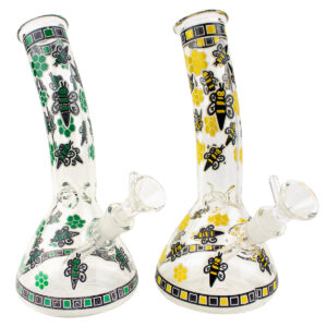 8 Honeycomb Clear Bent Beaker Glass Water Pipe