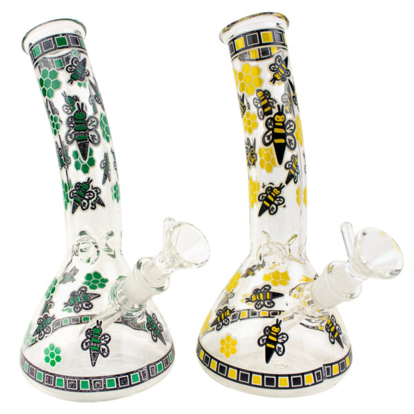 8 Honeycomb Clear Bent Beaker Glass Water Pipe