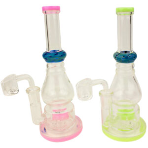 8.5” Blue Spotted Water Pipe with Percolator Dab Rig