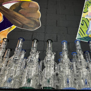 19 Donut Ice Catcher With Percolator Herbal Refinery Glass Water Pipe