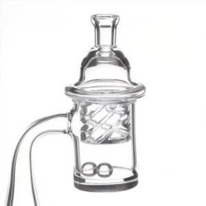 Quartz Riptide Banger with Terp Pearls & Carb Cap 90° degree