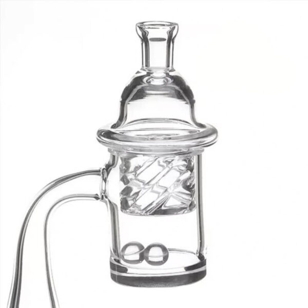Quartz Riptide Banger with Terp Pearls & Carb Cap 90° degree