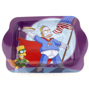 Bart & Homer Simpsons Super Heros Mini Metal Rolling Tray