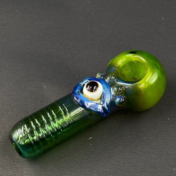 Blue Eye Shiny Glass Hand Pipe