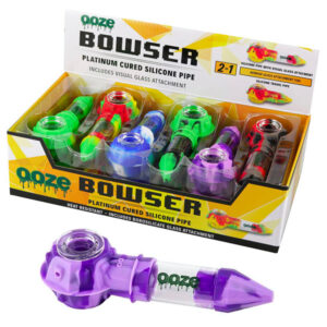 Bowser Silicone Glass Pipe Hand Pipe 12ct Display