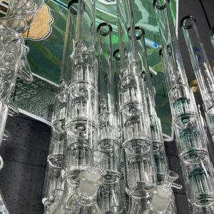 35' 3 Showerhead Ice Catcher Glass Water Pipe