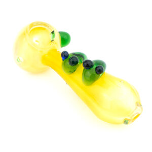 4.5 Fumed Yellow 2 Tadpols Glass Hand Pipe - Assorted Colors