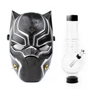 Black Panther Gas Mask with Acrylic Water Pipe