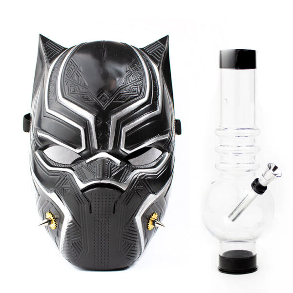 Black Panther Gas Mask with Acrylic Water Pipe