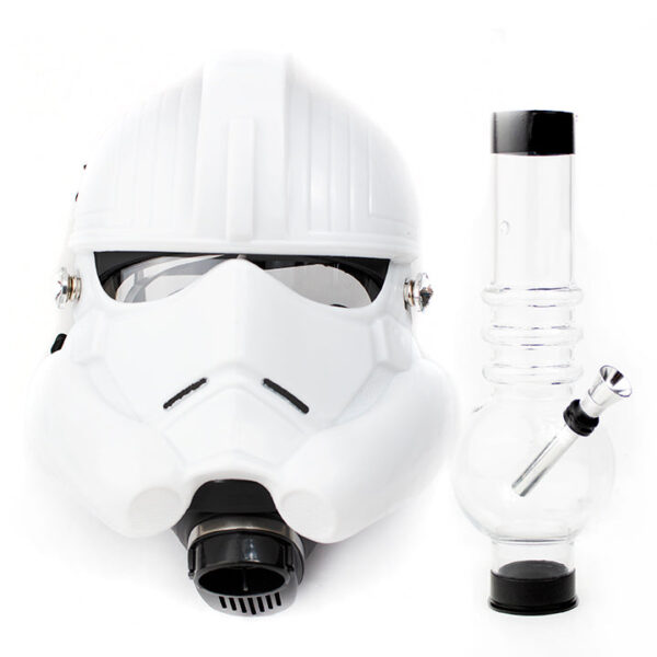 White Storm Troopers Gas Mask with Acrylic Water Pipe
