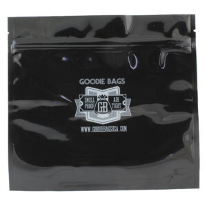 Goodie Bags Smell Proof Ziplock Large 7 11/16” x 7” Black 5 Bags