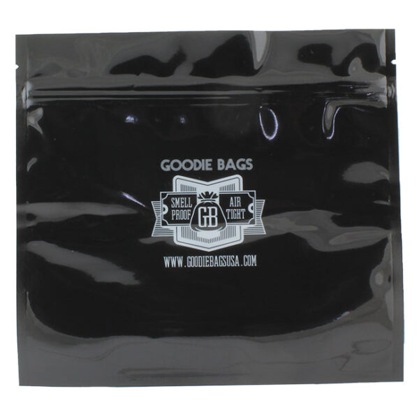 Goodie Bags Smell Proof Ziplock Large 7 11/16” x 7” Black 5 Bags