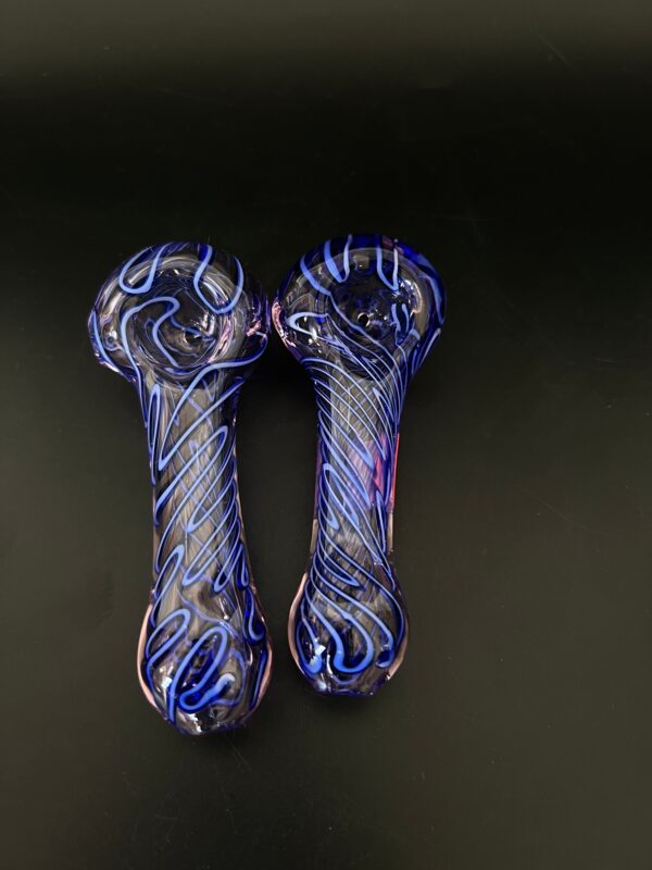 Blue Transparent Running Waves Hand Pipe