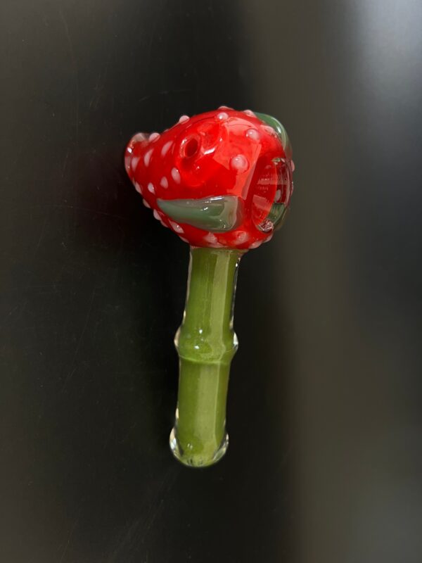 Bamboo Base Short Beautiful Glass Pipe | Hand Pipe