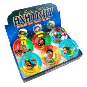 Large Glass Collector Edition Ashtray 6 Count Display