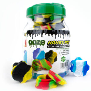 Ooze 8mm HoneyPot Silicone Glass Container Storage 30 Per Display