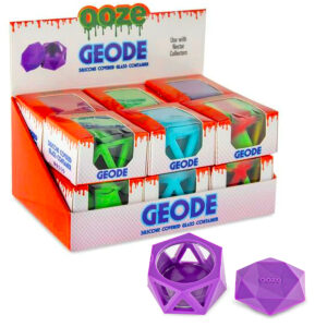 Ooze Geode Silicone Covered Glass Container 12ct Display