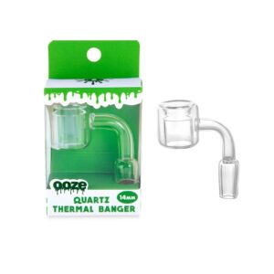 Ooze Quartz 90 Degree Thermal 14mm Male Glass Banger 48pc Display