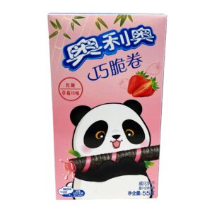 Oreo Panda Limited Edition Crispy Strawberry Cream Rolled Wafers 55g