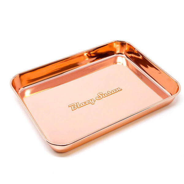 Blazy Susan Stainless Steel Rolling Tray Rose Gold/ Purple