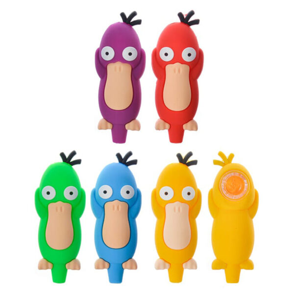 4 Psyduck Silicone Hand Pipe with Glass Bowl