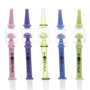 TXNC5 – Mini Toxic Mushroom Nectar Collector Straws by MK 100 Glass