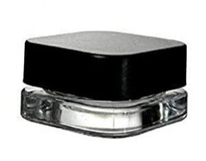 9ml Cube Qube Child Resistant Clear Glass Jar with Black Cap