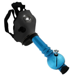 Black Silicone Gas Mask with Acrylic Water Pipe