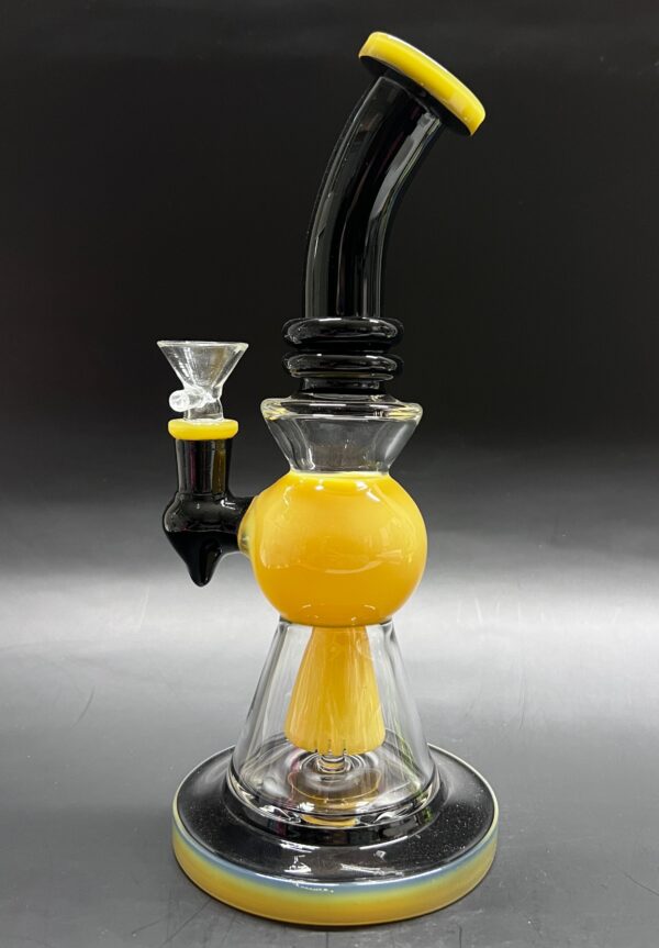 Flat Base Multicolor Bent Neck Hookah Water Bong