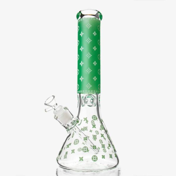 13.5 LV Glow in The Dark Pattern Beaker Glass Water Pipe